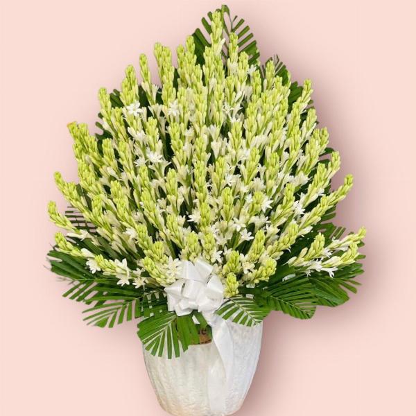Bình Hoa Huệ Trắng HBC02